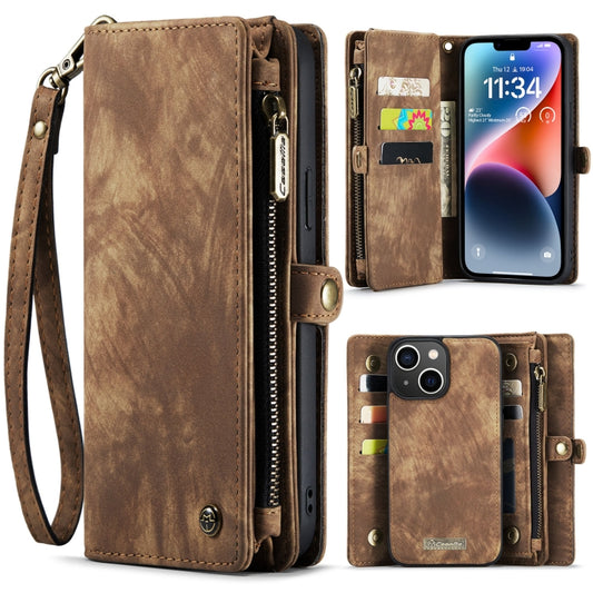 For iPhone 14 Plus CaseMe 008 Detachable Multifunctional Leather Phone Case(Brown) - iPhone 14 Plus Cases by CaseMe | Online Shopping UK | buy2fix