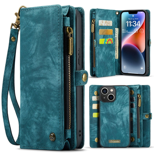 For iPhone 14 Plus CaseMe 008 Detachable Multifunctional Leather Phone Case(Blue) - iPhone 14 Plus Cases by CaseMe | Online Shopping UK | buy2fix