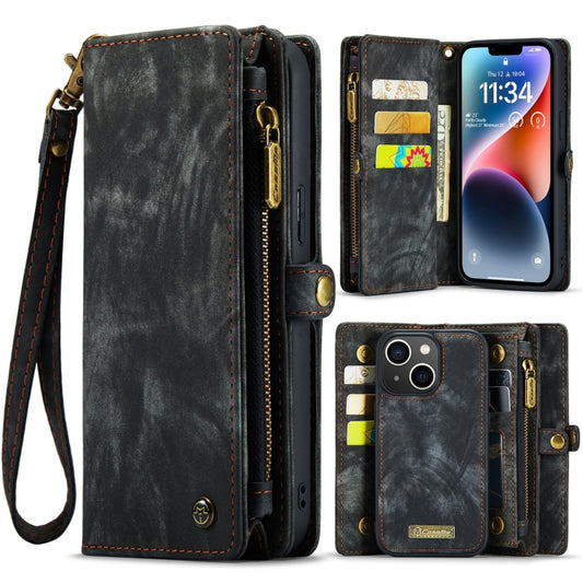 For iPhone 14 Plus CaseMe 008 Detachable Multifunctional Leather Phone Case(Black) - iPhone 14 Plus Cases by CaseMe | Online Shopping UK | buy2fix