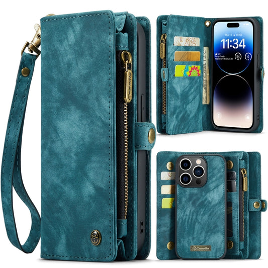 For iPhone 14 Pro CaseMe 008 Detachable Multifunctional Leather Phone Case(Blue) - iPhone 14 Pro Cases by CaseMe | Online Shopping UK | buy2fix