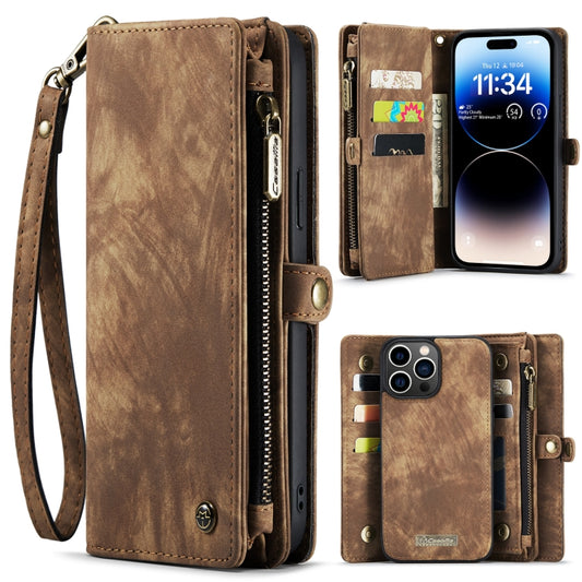 For iPhone 14 Pro Max CaseMe 008 Detachable Multifunctional Leather Phone Case(Brown) - iPhone 14 Pro Max Cases by CaseMe | Online Shopping UK | buy2fix