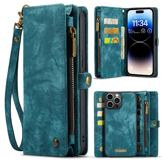 For iPhone 14 Pro Max CaseMe 008 Detachable Multifunctional Leather Phone Case(Blue) - iPhone 14 Pro Max Cases by CaseMe | Online Shopping UK | buy2fix