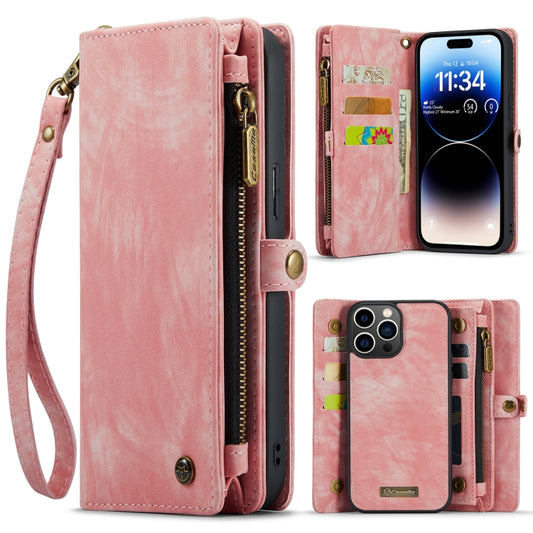 For iPhone 14 Pro Max CaseMe 008 Detachable Multifunctional Leather Phone Case(Pink) - iPhone 14 Pro Max Cases by CaseMe | Online Shopping UK | buy2fix