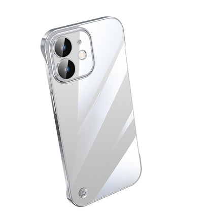 For iPhone 12 Electroplating Frameless Clear PC Phone Case(Silver) - iPhone 12 / 12 Pro Cases by buy2fix | Online Shopping UK | buy2fix