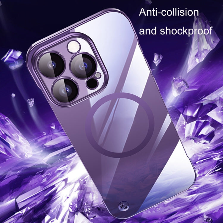 For iPhone 14 Pro Max Electroplating Frameless Magsafe Magnetic PC Phone Case(Deep Purple) - iPhone 14 Pro Max Cases by buy2fix | Online Shopping UK | buy2fix