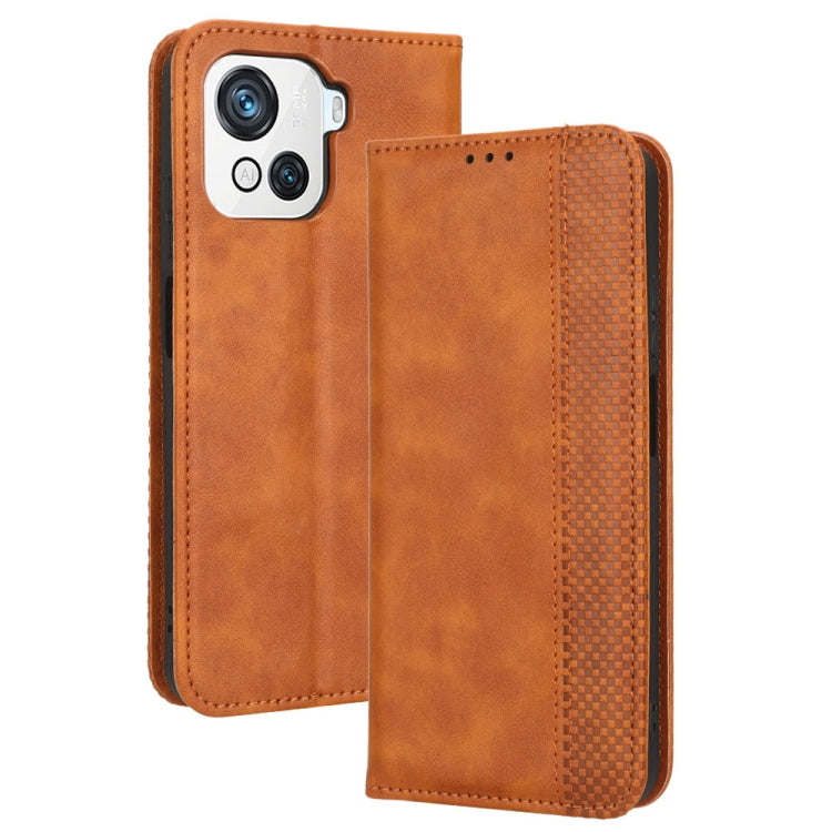 For Blackview OSCAL C80 Magnetic Buckle Retro Texture Leather Phone Case(Brown) - More Brand by buy2fix | Online Shopping UK | buy2fix