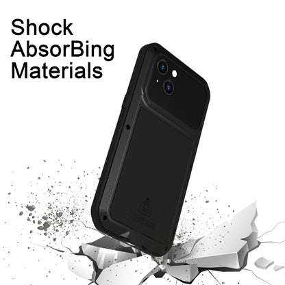 For iPhone 14 LOVE MEI Metal Shockproof Life Waterproof Dustproof Phone Case(Silver) - iPhone 14 Cases by LOVE MEI | Online Shopping UK | buy2fix