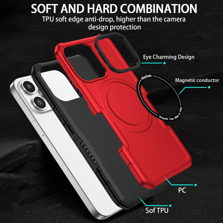 For iPhone 14 MagSafe Shockproof Armor Phone Case(Red) - iPhone 14 Cases by buy2fix | Online Shopping UK | buy2fix