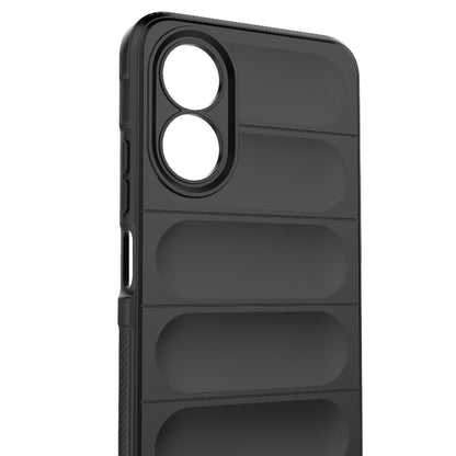 For OPPO A17 4G Global Magic Shield TPU + Flannel Phone Case(Dark Grey) - OPPO Cases by buy2fix | Online Shopping UK | buy2fix