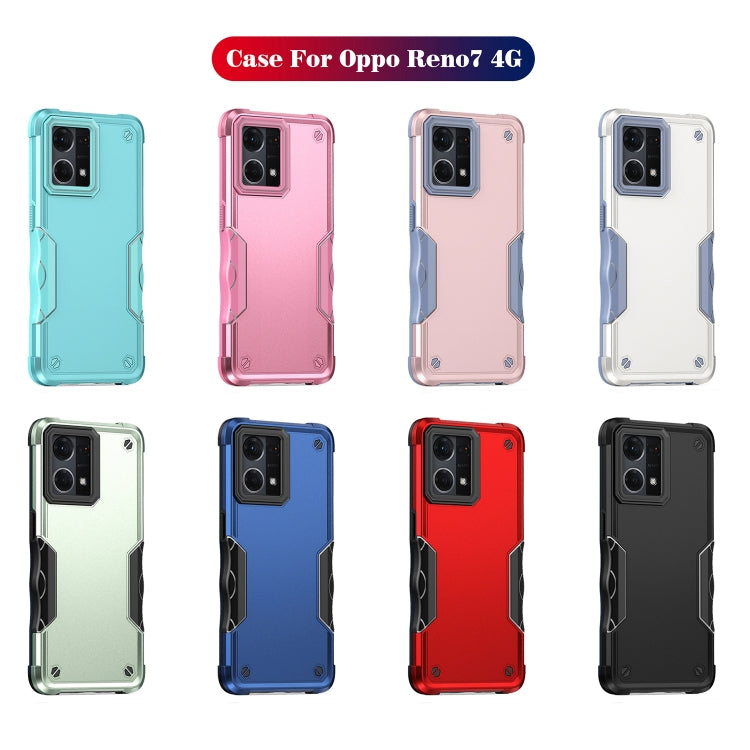 For OPPO Reno7 4G Non-slip Shockproof Armor Phone Case(Black) - OPPO Cases by buy2fix | Online Shopping UK | buy2fix