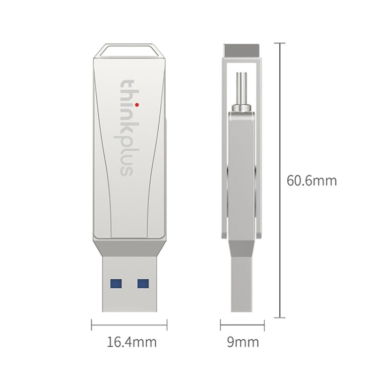 Lenovo Thinkplus MU252 USB 3.1 + USB-C / Type-C Flash Drive, Memory:256GB (Silver) - USB Flash Drives by Lenovo | Online Shopping UK | buy2fix