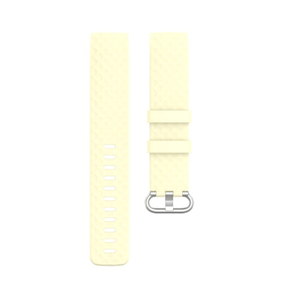 18mm Silver Color Buckle TPU Wrist Strap Watch Band for Fitbit Charge 4 / Charge 3 / Charge 3 SE, Size: S(Light Yellow) - Watch Bands by buy2fix | Online Shopping UK | buy2fix