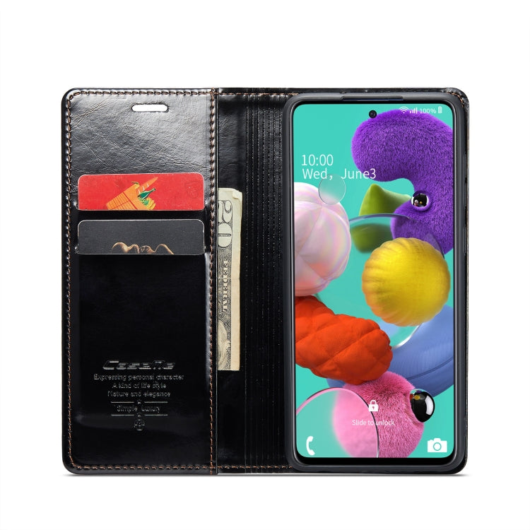 For Samsung Galaxy A51 4G/M40S CaseMe 003 Crazy Horse Texture Leather Phone Case(Black) - Galaxy Phone Cases by CaseMe | Online Shopping UK | buy2fix