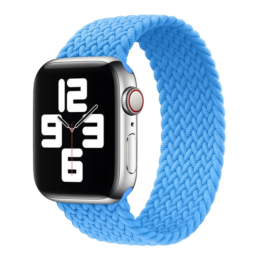 Nylon Single-turn Braided Watch Band For Apple Watch Ultra 49mm / Series 8&7 45mm / SE 2&6&SE&5&4 44mm / 3&2&1 42mm, Length:155mm(Sky Blue) - Watch Bands by buy2fix | Online Shopping UK | buy2fix