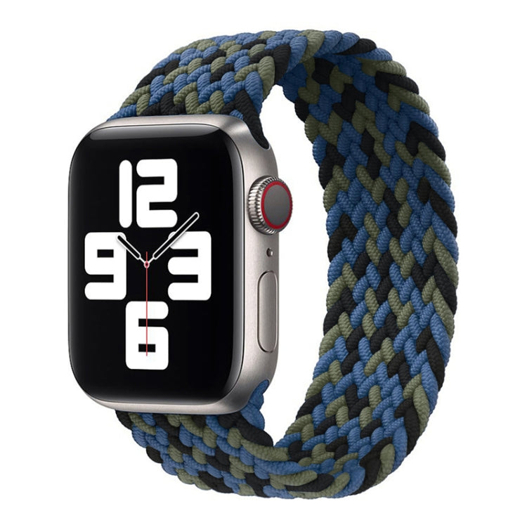 Nylon Single-turn Braided Watch Band For Apple Watch Ultra 49mm&Watch Ultra 2 49mm / Series 9&8&7 45mm / SE 3&SE 2&6&SE&5&4 44mm / 3&2&1 42mm, Length:165mm(Blue Camouflage) - Watch Bands by buy2fix | Online Shopping UK | buy2fix