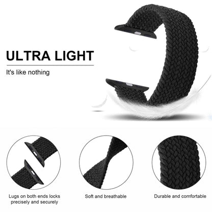 Nylon Single-turn Braided Watch Band For Apple Watch Ultra 49mm&Watch Ultra 2 49mm / Series 9&8&7 45mm / SE 3&SE 2&6&SE&5&4 44mm / 3&2&1 42mm, Length:165mm(W Black White) - Watch Bands by buy2fix | Online Shopping UK | buy2fix