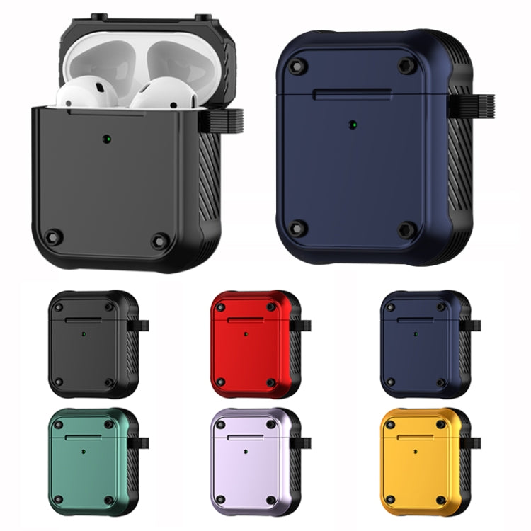 For AirPods 1 / 2 Wing TPU + PC Shockproof Earphone Protective Case(Black) - For AirPods 1/2 by buy2fix | Online Shopping UK | buy2fix