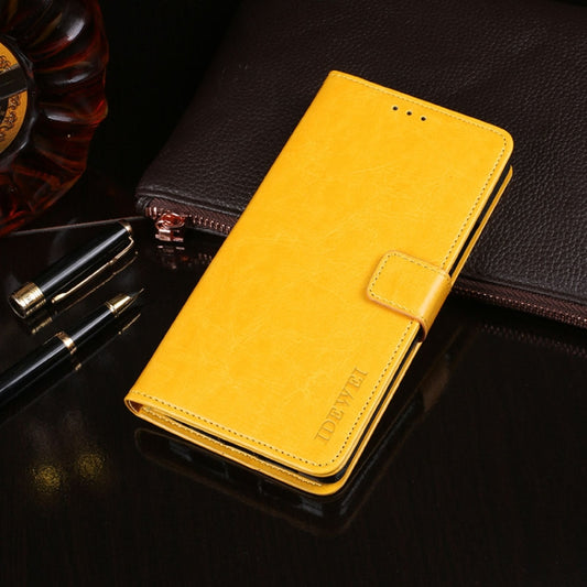 For Alcatel 3L (2020) idewei Crazy Horse Texture Horizontal Flip Leather Case with Holder & Card Slots & Wallet(Yellow) - Alcatel Cases by idewei | Online Shopping UK | buy2fix