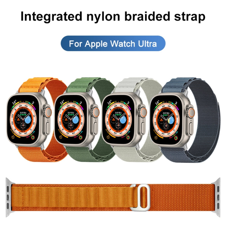 Nylon Loop Watch Band For Apple Watch Ultra 49mm&Watch Ultra 2 49mm / Series 9&8&7 45mm / SE 3&SE 2&6&SE&5&4 44mm / 3&2&1 42mm(Army Green) - Watch Bands by buy2fix | Online Shopping UK | buy2fix