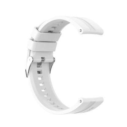 For Huawei Watch Buds / Watch 3 Pro New 20mm Silicone Silver Buckle Watch Band(White) - Watch Bands by buy2fix | Online Shopping UK | buy2fix