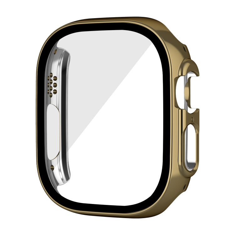 For Apple Watch Ultra 2 / Ultra 49mm Plating Gloss PC Tempered Glass Integral Watch Case(Dark Gold) - Watch Cases by buy2fix | Online Shopping UK | buy2fix