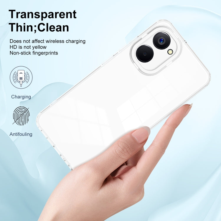 For Realme 10 4G 3 in 1 Clear TPU Color PC Frame Phone Case(White) - Realme Cases by buy2fix | Online Shopping UK | buy2fix