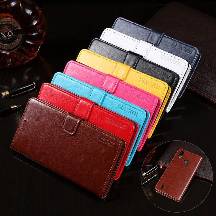 For Blackview A60 Pro idewei Crazy Horse Texture Horizontal Flip Leather Case with Holder & Card Slots & Wallet(Rose Red) - More Brand by idewei | Online Shopping UK | buy2fix