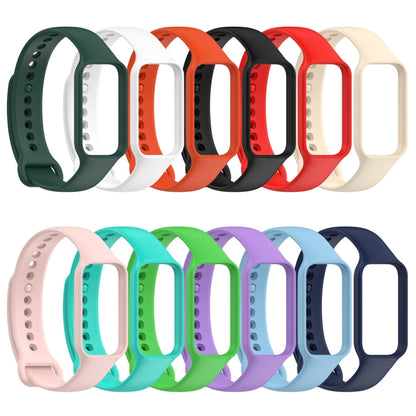 For Redmi Band 2 Solid Color Silicone Integrated Watch Band(Dark Green) - Watch Bands by buy2fix | Online Shopping UK | buy2fix