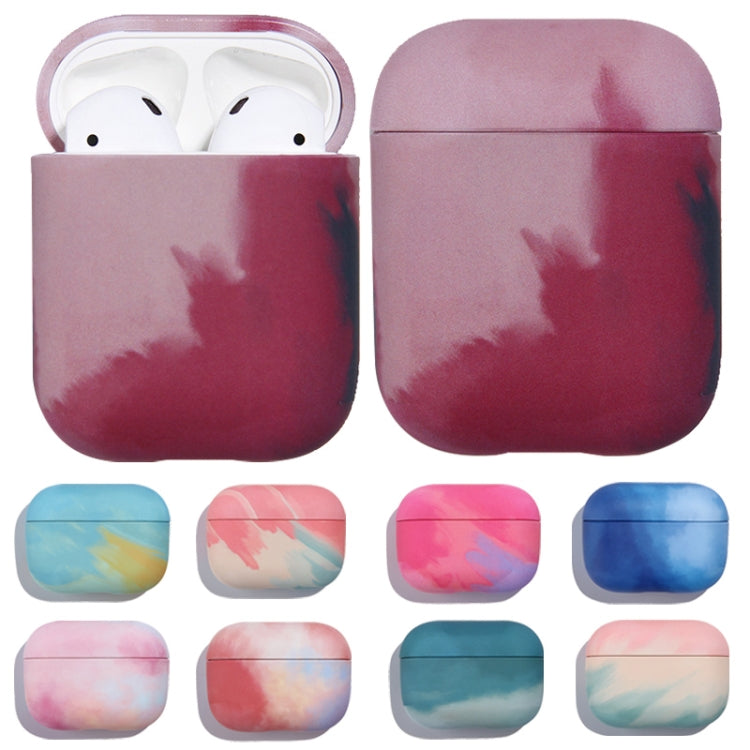 For AirPods 1 / 2 Ink Painting Water Sticker PC Earphone Case(Ink Rose Red) - For AirPods 1/2 by buy2fix | Online Shopping UK | buy2fix