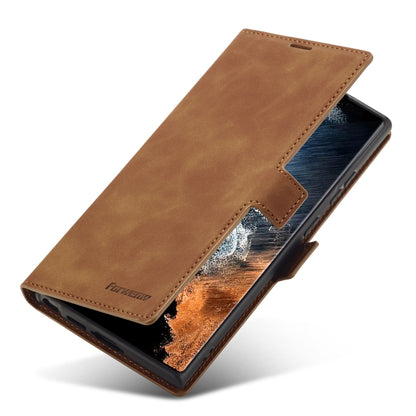 For Samsung Galaxy S23 Ultra 5G Forwenw Dream Series Oil Edge Strong Magnetism Leather Phone Case(Brown) - Galaxy S23 Ultra 5G Cases by Forwenw | Online Shopping UK | buy2fix