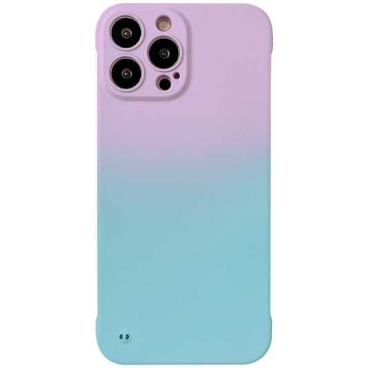 For iPhone 14 Pro Max Frameless Skin Feel Gradient Phone Case(Light Purple + Light Blue) - iPhone 14 Pro Max Cases by buy2fix | Online Shopping UK | buy2fix