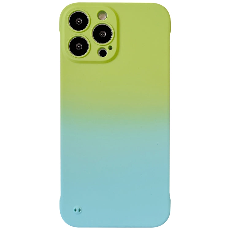 For iPhone 13 Frameless Skin Feel Gradient Phone Case(Green + Light Blue) - iPhone 13 Cases by buy2fix | Online Shopping UK | buy2fix