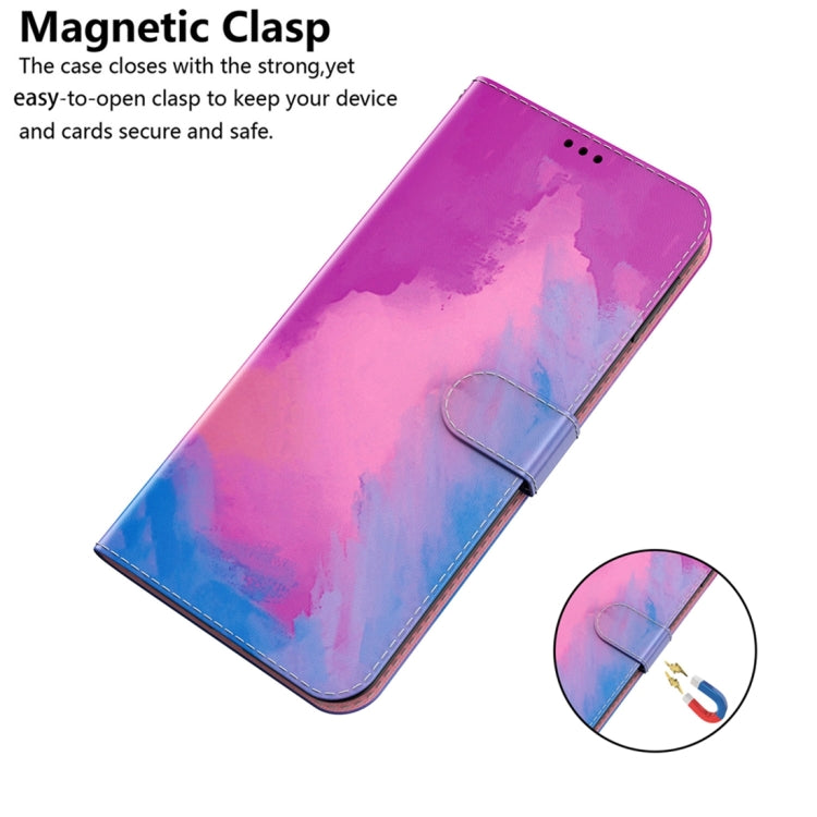 For OnePlus 11 Watercolor Pattern Flip Leather Phone Case(Purple Red) - OnePlus Cases by buy2fix | Online Shopping UK | buy2fix