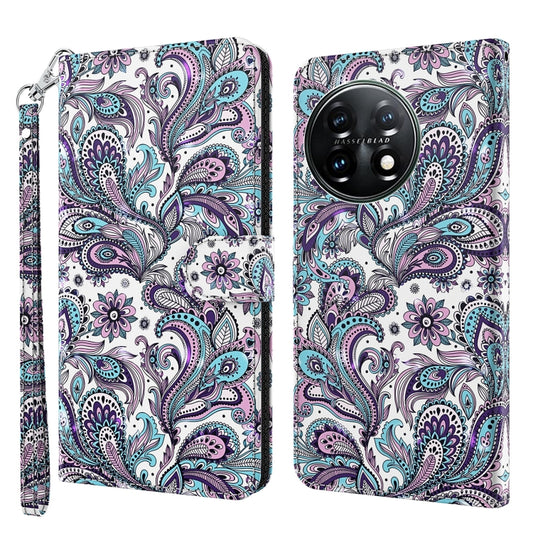 For OnePlus 11 3D Painting Pattern TPU + PU Leather Phone Case(Swirl Pattern) - OnePlus Cases by buy2fix | Online Shopping UK | buy2fix