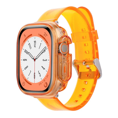 For Apple Watch Ultra 49mm Glacier Jelly Clear TPU Case Watch Band(Orange) - Watch Bands by buy2fix | Online Shopping UK | buy2fix