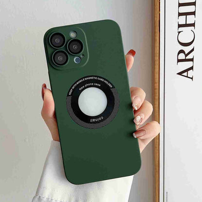 For iPhone 11 Skin Feel CD Texture MagSafe Magnetic Phone Case(Dark Green) - iPhone 11 Cases by buy2fix | Online Shopping UK | buy2fix