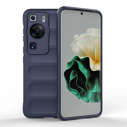 For Huawei P60 Magic Shield TPU + Flannel Phone Case(Dark Blue) - Huawei Cases by buy2fix | Online Shopping UK | buy2fix