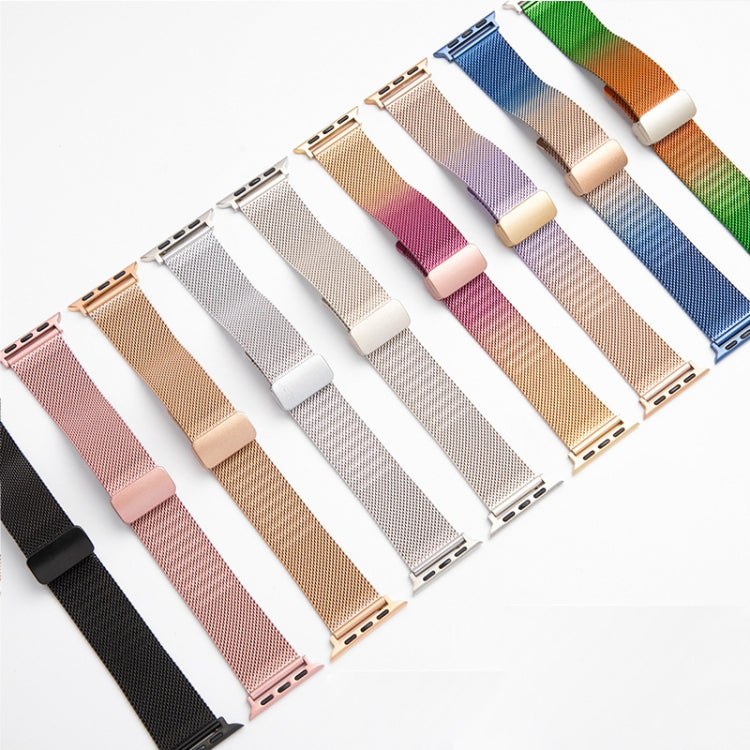 Milan Fold Buckle Metal Watch Band For Apple Watch Ultra 49mm&Watch Ultra 2 49mm / Series 9&8&7 45mm / SE 3&SE 2&6&SE&5&4 44mm / 3&2&1 42mm (Light Purple) - Watch Bands by buy2fix | Online Shopping UK | buy2fix