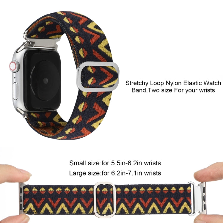 For Apple Watch Ultra 49mm&Watch Ultra 2 49mm / Series 9&8&7 45mm / SE 3&SE 2&6&SE&5&4 44mm / 3&2&1 42mm Buckle Elastic Nylon Watch Band(Brown) - Watch Bands by buy2fix | Online Shopping UK | buy2fix