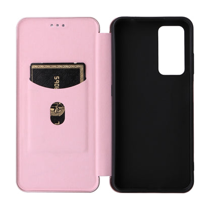 For Blackview A85 Carbon Fiber Texture Flip Leather Phone Case(Pink) - More Brand by buy2fix | Online Shopping UK | buy2fix