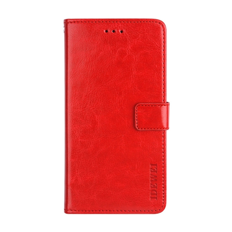 For Ulefone Note 14 idewei Crazy Horse Texture Leather Phone Case with Holder(Red) - Ulefone Cases by idewei | Online Shopping UK | buy2fix