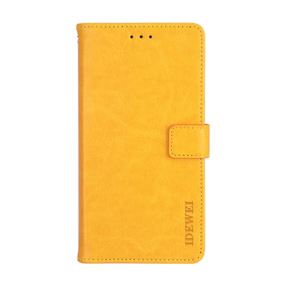 For Ulefone Note 14 idewei Crazy Horse Texture Leather Phone Case with Holder(Yellow) - Ulefone Cases by idewei | Online Shopping UK | buy2fix
