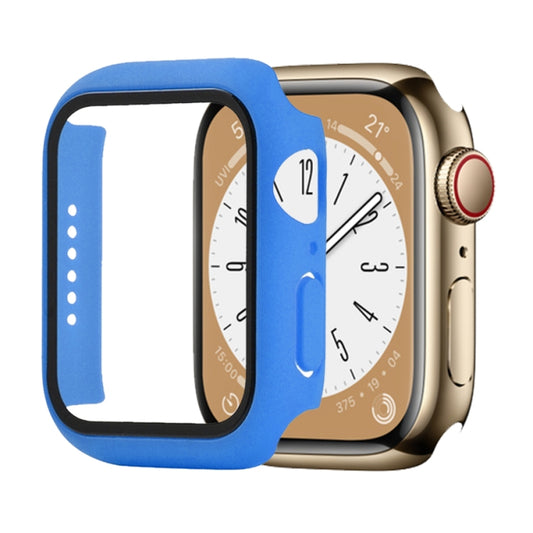 Shockproof PC+Tempered Glass Watch Protective Case For Apple Watch Series 8&7 41mm(Blue) - Watch Cases by buy2fix | Online Shopping UK | buy2fix