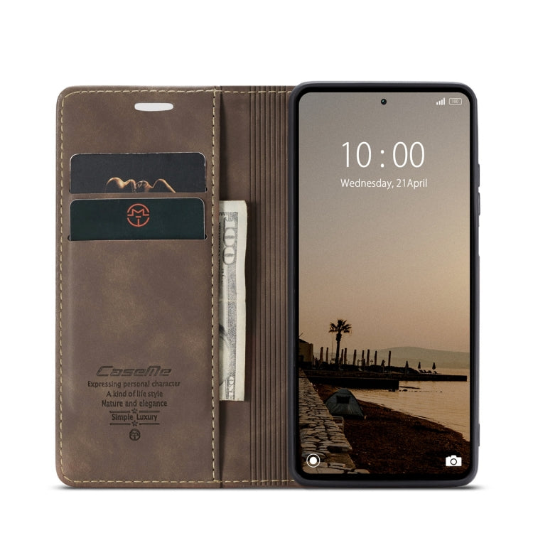 For Xiaomi Redmi Note 12 4G Global CaseMe 013 Multifunctional Horizontal Flip Leather Phone Case(Coffee) - Xiaomi Cases by CaseMe | Online Shopping UK | buy2fix