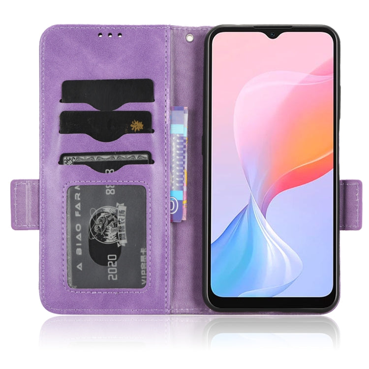 For Blackview A85 Symmetrical Triangle Leather Phone Case(Purple) - More Brand by buy2fix | Online Shopping UK | buy2fix