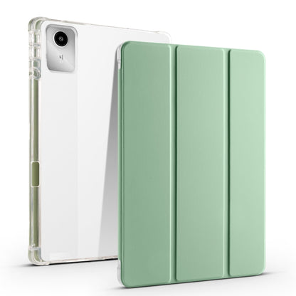 For Lenovo Tab M11 / Xiaoxin Pad 11 2024 3-fold Clear TPU Leather Tablet Case with Pen Slot(Green) - Lenovo by buy2fix | Online Shopping UK | buy2fix