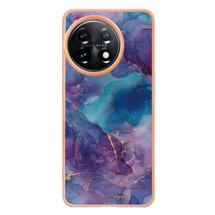 For OnePlus 11 Electroplating Marble Dual-side IMD Phone Case(Purple 016) - OnePlus Cases by buy2fix | Online Shopping UK | buy2fix