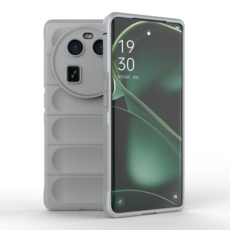 For OPPO Find X6 5G Magic Shield TPU + Flannel Phone Case(Grey) - OPPO Cases by buy2fix | Online Shopping UK | buy2fix