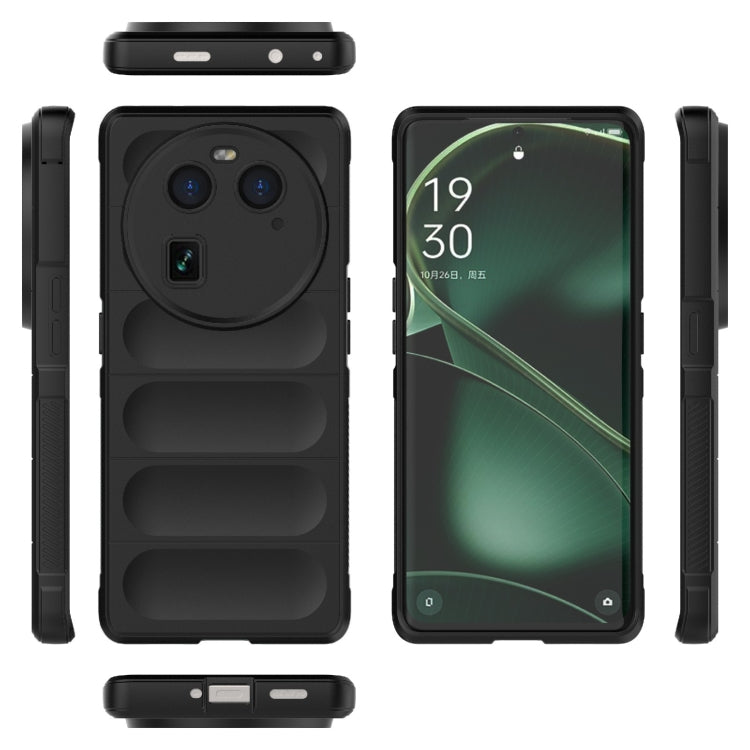 For OPPO Find X6 5G Magic Shield TPU + Flannel Phone Case(Dark Grey) - OPPO Cases by buy2fix | Online Shopping UK | buy2fix