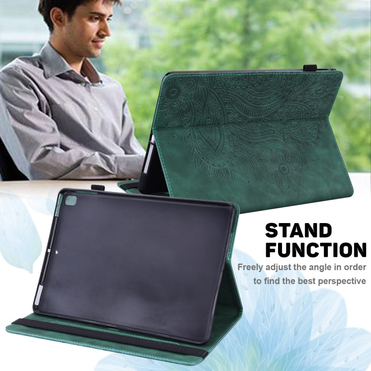 For Samsung Galaxy Tab S9 / S9 FE Peacock Embossed Pattern Leather Tablet Case(Green) - Galaxy Tab S9 Cases by buy2fix | Online Shopping UK | buy2fix